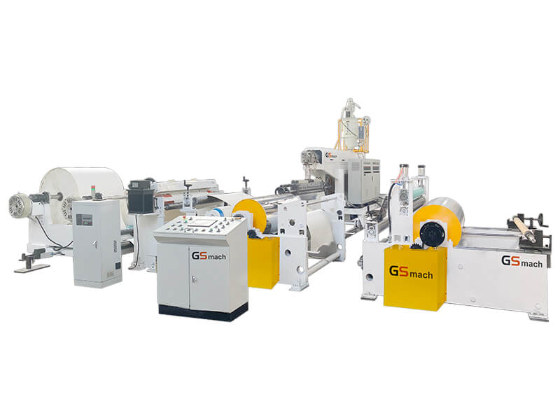 Máquina laminadora de extrusión de envases de papel y plástico